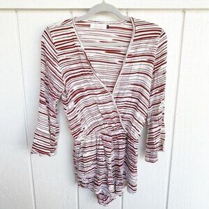 Ava Sky Hawaii V-Neck Wrap Striped Romper Women's Size X-Small XS